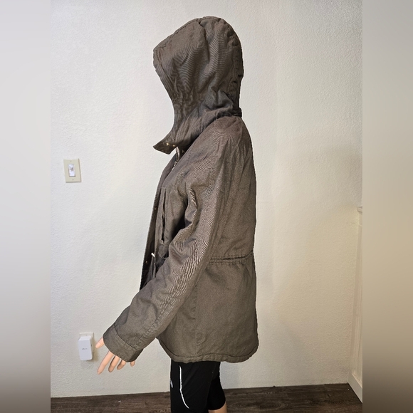 Collectionb New York Women’s Parka Jacket size L, Olive Green, Drawstring Waist - Picture 6 of 12